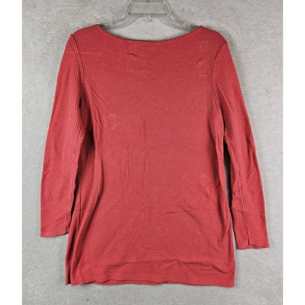 J Jill Women’s Long Sleeve Cotton Blend Tunic Top Coral Size S